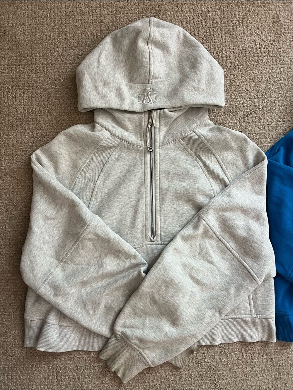 Lululemon Heather Grey Scuba Oversized Half-Zip Hoodie